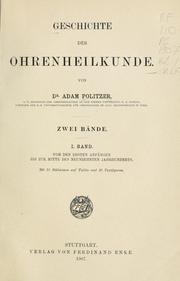 Cover of: Geschichte der Ohrenheilkunde
