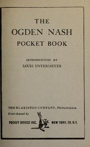 Cover of: The Ogden Nash Pocket Book by Introduction by Louis Untermeyer.