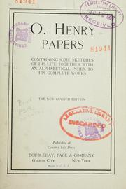 Cover of: O. Henry Papers