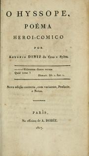 Cover of: hyssope: poéma heroi-comico.  Nova ed. corr., com variantes, pref., e notas.