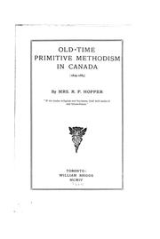 Cover of: Old-time Primitive Methodism in Canada, 1829-1884 | Jane Agar Hopper