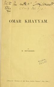 Cover of: Omar Khayyam.