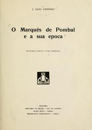 Cover of: O marquês de Pombal e a sua epoca by J. Lúcio de Azevedo