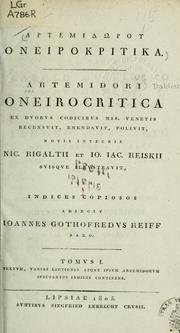 Cover of: Oneirocritica by Artemidorus Daldianus