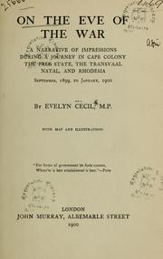Cover of: On the eve of the war.