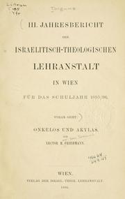 Cover of: Onkelos und Akylas.