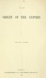 Cover of: On the origin of the gypsies.