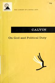 Cover of: On God and political duty. by Jean Calvin