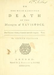 Cover of: On the much lamented death of the Marquis of Tavistock ...