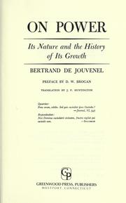 Cover of: On power by Bertrand de Jouvenel