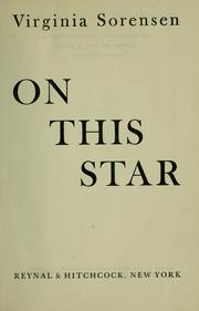 Cover of: On this star. | Virginia Eggertsen Sorensen