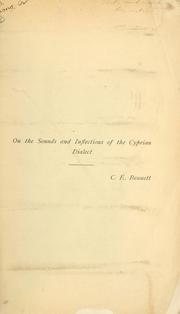 Cover of: On the sounds and inflections of the Cyprian dialect