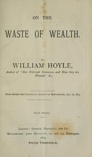Cover of: On the waste of wealth