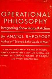Cover of: Operational philosophy.