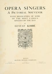 Opera singers by Gustav Kobbé