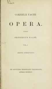 Cover of: Opera by P. Cornelius Tacitus, P. Cornelius Tacitus
