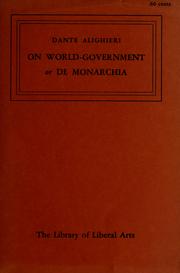 Cover of: On world-government by Dante Alighieri