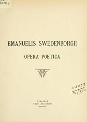 Cover of: Opera poetica. by Emanuel Swedenborg