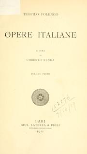 Cover of: Opere italiane