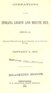 Cover of: Operations of the Indiana Legion and Minute Men, 1863-4