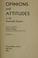 Cover of: Opinions and attitudes in the twentieth century