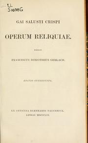 Cover of: Operum reliquiae by Sallust
