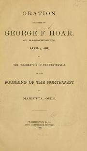 Cover of: Oration by George Frisbie Hoar