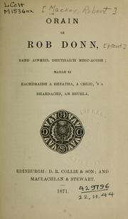 Cover of: Orain