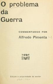 Cover of: O problema da guerra