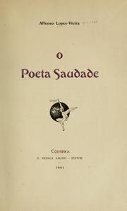 Cover of: O poeta saudade.