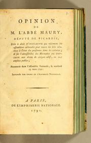 Cover of: Opinion de M. l'abbé Maury, député de Picardie by Jean Siffrein Maury