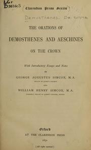 Cover of: The orations of Demosthenes and Aeschines On the crown