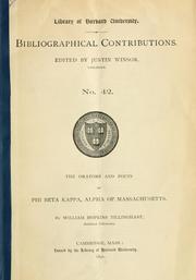 Cover of: The orators and poets of Phi Beta Kappa, Alpha of Massachusetts.