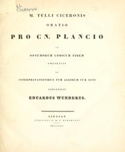 Cover of: Oratio pro Cn. Plancio by Cicero