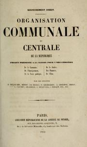 Cover of: Organisation communale et centrale de la république