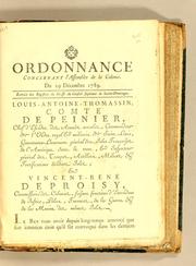 Cover of: Ordonnance concernant l'Assemblee de la colonie. by Saint-Domingue. Conseil supérieur.