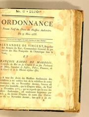 Ordonnance portant tarif des droits des huissiers audienciers by Saint-Domingue.