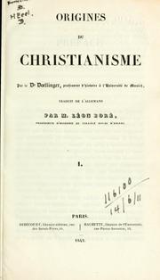 Cover of: Origines du Christianisme by Johann Joseph Ignaz von Döllinger