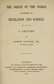 Cover of: origin of the world according to Revelation and science: a lecture