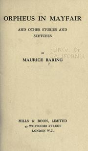 Cover of: Orpheus in Mayfair by Maurice Baring