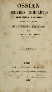 Cover of: Ossian oeuvres complètes