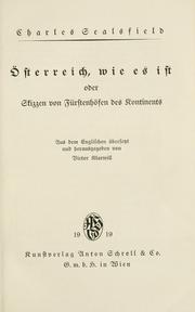 Cover of: Österreich, wie es ist: oder, Skizzen von Fürstenhöfen des Kontinents.