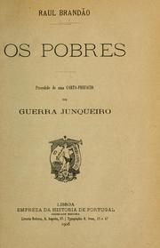 Cover of: Os pobres by Raul Brandão