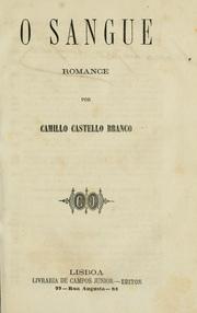 Cover of: O sangue by Camilo Castelo Branco