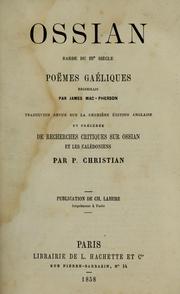 Cover of: Ossian, barde du troisième siècle : poèmes gaëliques