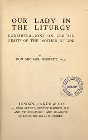 Cover of: Our Lady in the liturgy: considerations on certain feasts of the Mother of God.