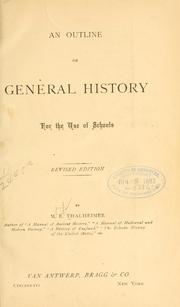 Cover of: An outline of general history by M. E. Thalheimer