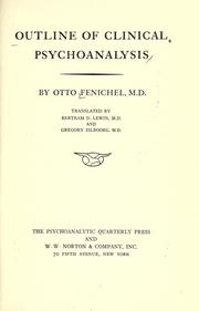 Cover of: Outline of clinical psychoanalysis