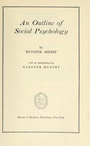 Cover of: An outline of social psychology by Muzafer Sherif