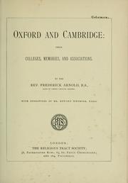 Cover of: Oxford and Cambridge by Frederick Arnold